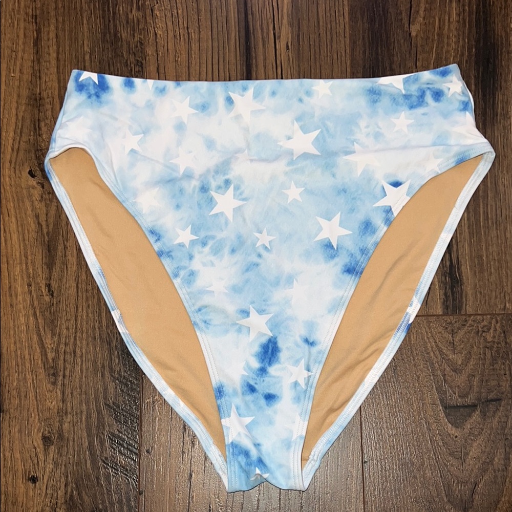 NWOT Old Navy Light Blue and Tan Bikini Bottoms